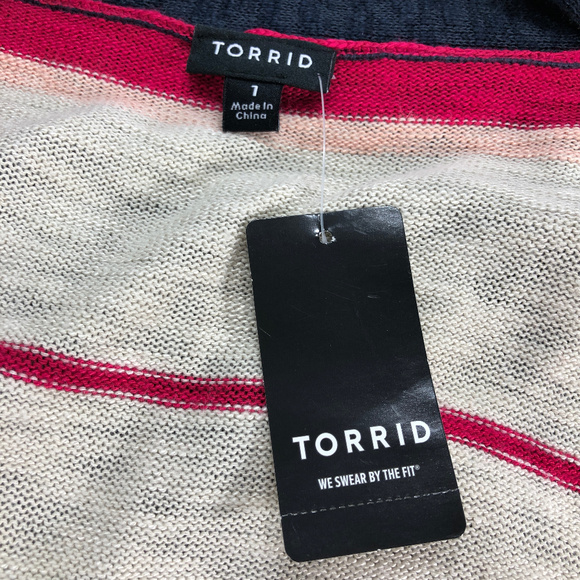 Torrid NEW Long Knit Striped Sweater Cardigan - Picture 6 of 6